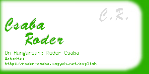 csaba roder business card